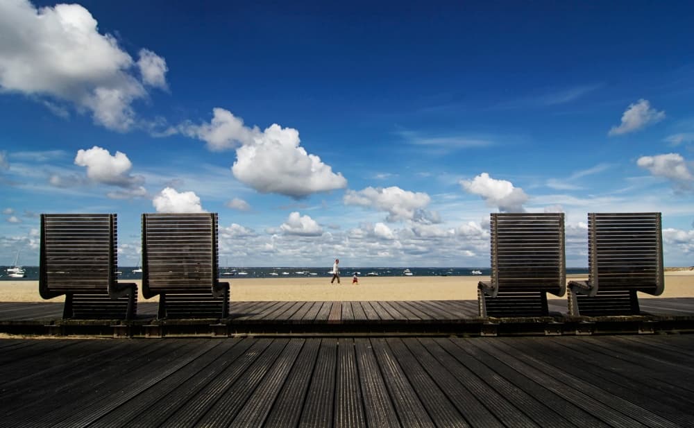 Sunny Beach Chairs by Eric Mattheyses — canvas wall art