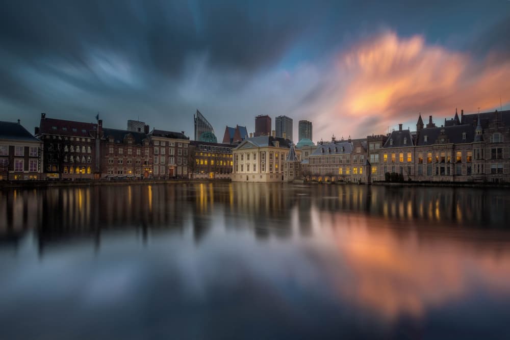 The Hague Twilight Reflection by Wim Denijs — canvas wall art
