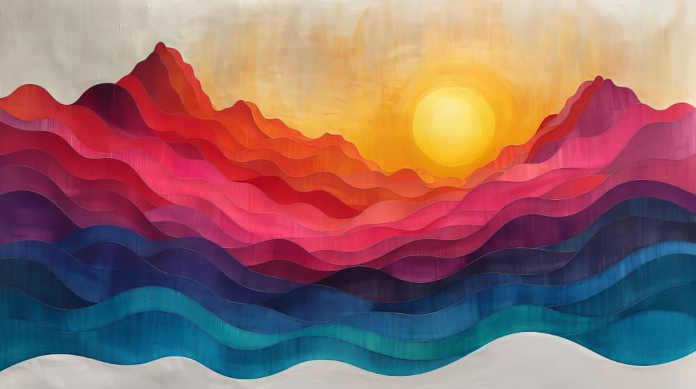 Vibrant Mountain Sunset by Bilge Paksoylu — canvas wall art