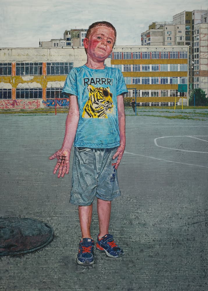 Solemn Boy Urban Court by Anton Terziev — canvas wall art