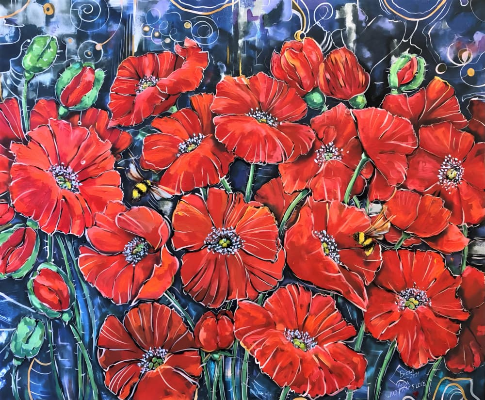 Vibrant Poppy Bloom by Anda Bieza — canvas wall art