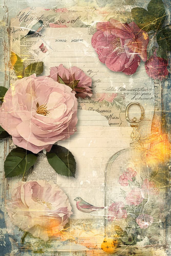 Vintage Rose Letters by Rafal Kulik — canvas wall art