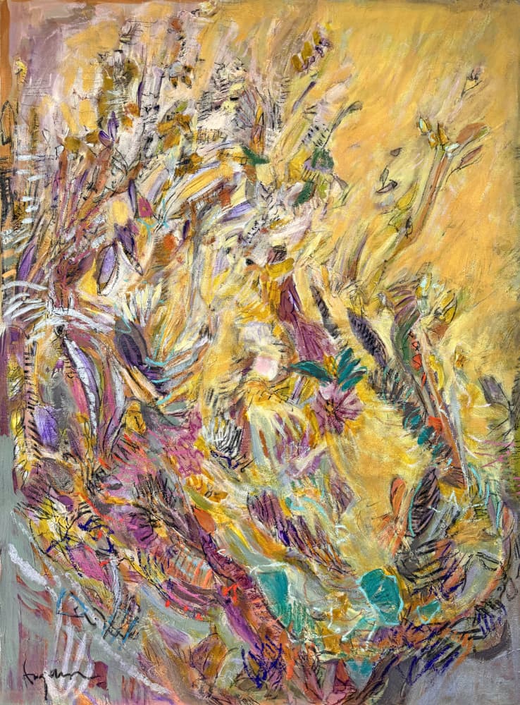 Golden Garden Blooms by Dorothy Fagan — canvas wall art