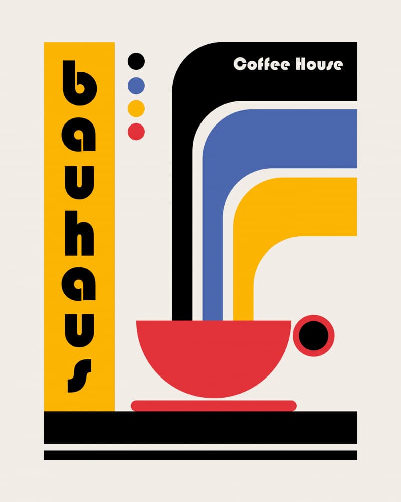 Bauhaus Coffee House by Retrodrome — canvas wall art