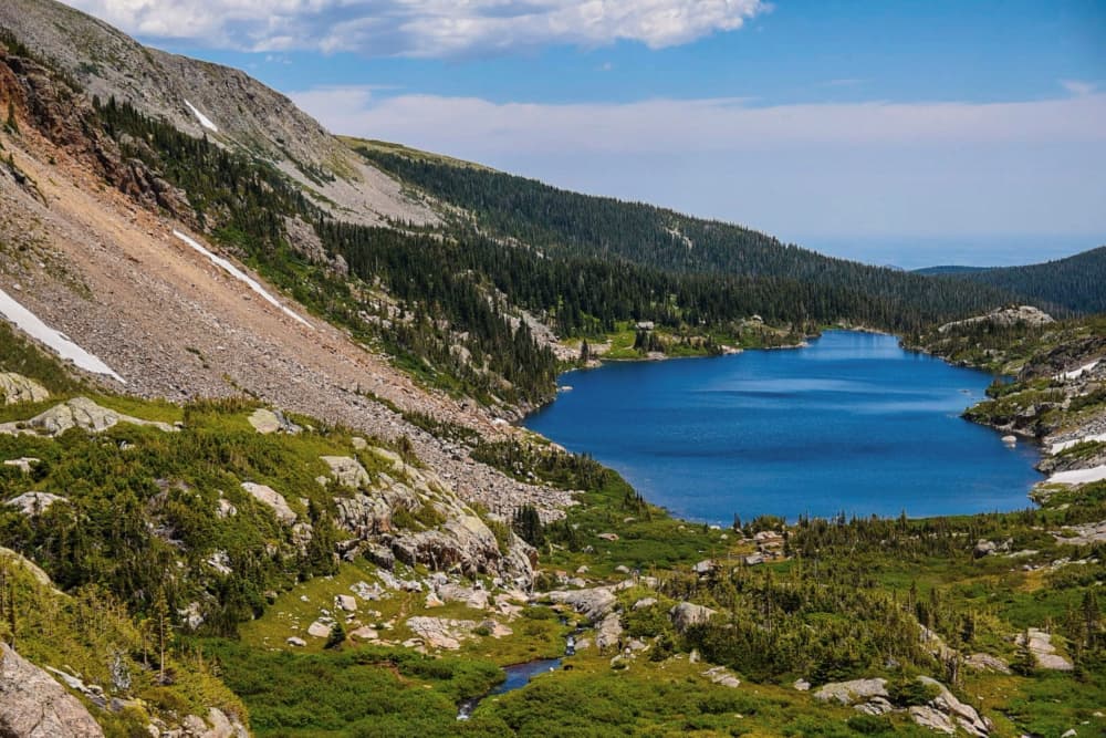 Alpine Mountain Lake by Del Mundo Portraits — canvas wall art