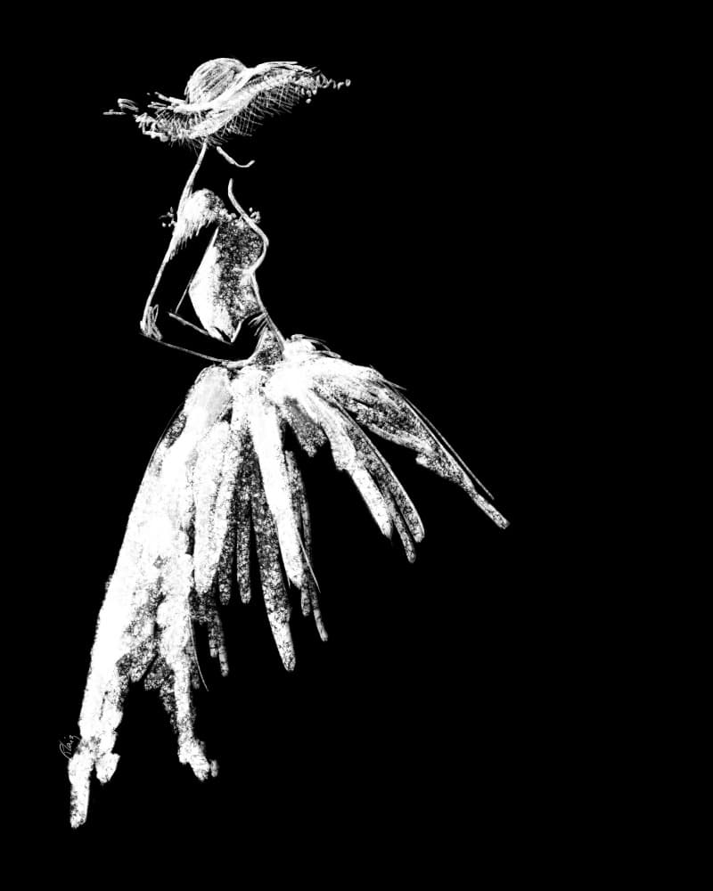 Elegant Fashion Silhouette by Rosana Laiz Blursbyai — canvas wall art