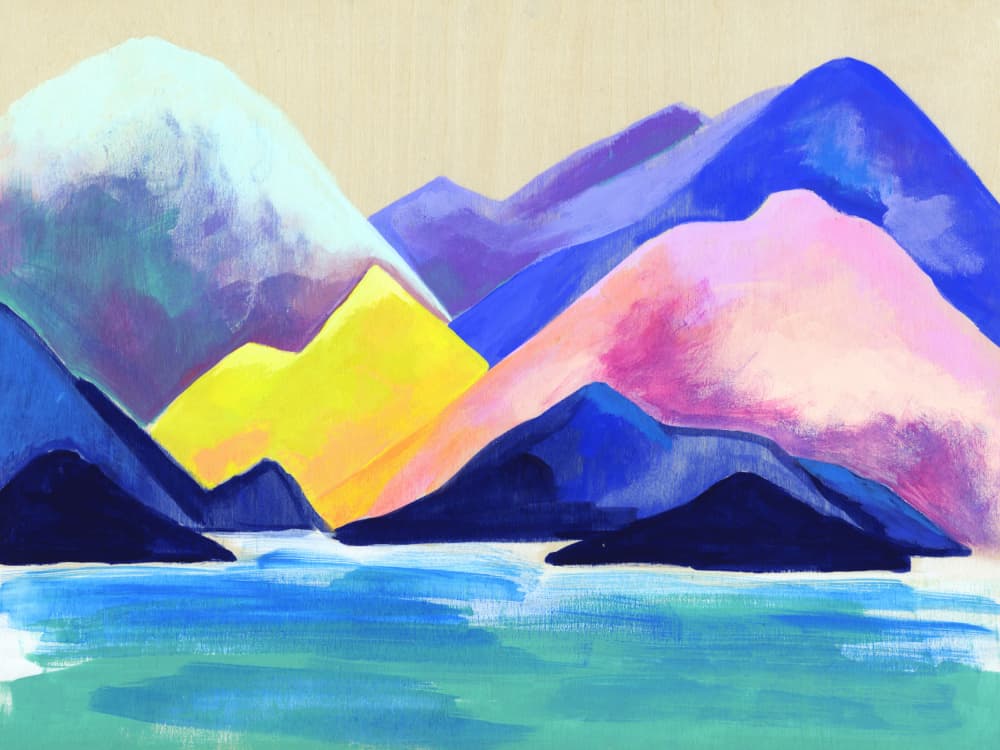 Colorful Mountain Lake by Katy Tanis — canvas wall art