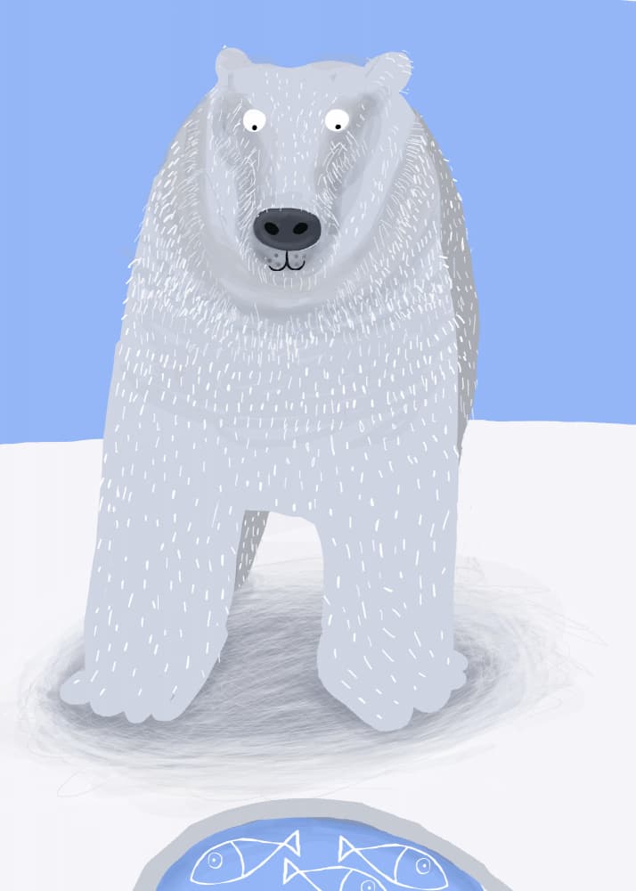 Curious Polar Bear by Carla Daly — canvas wall art