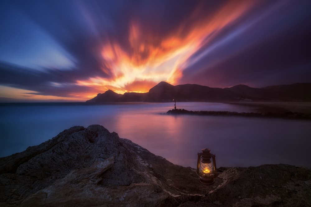 Dramatic Coastal Sunset Glow by Jose Antonio Triviño Sanchez — canvas wall art