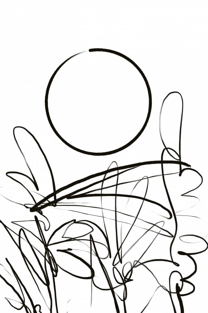 Abstract Sun Over Plants by Nilesh Kulkarni — canvas wall art