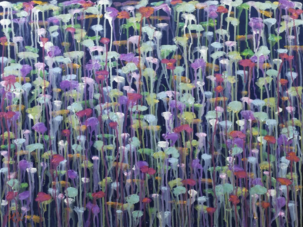 Colorful Dripping Blooms by Helen Joynson — canvas wall art