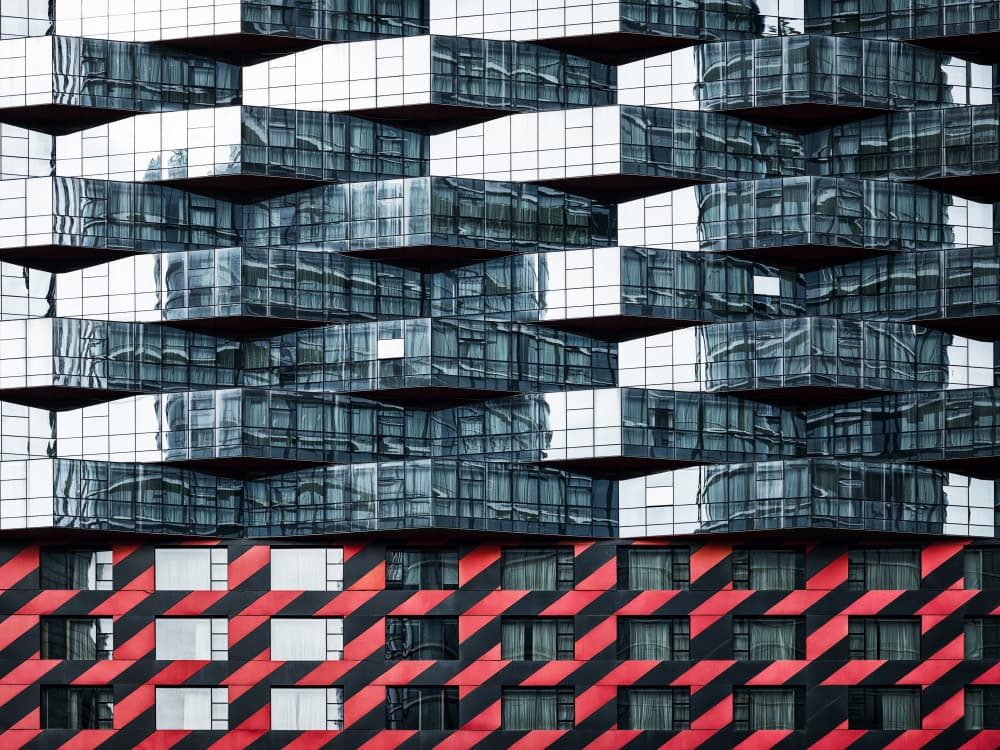 Modern Geometric Building Facade by Mei Xu — canvas wall art