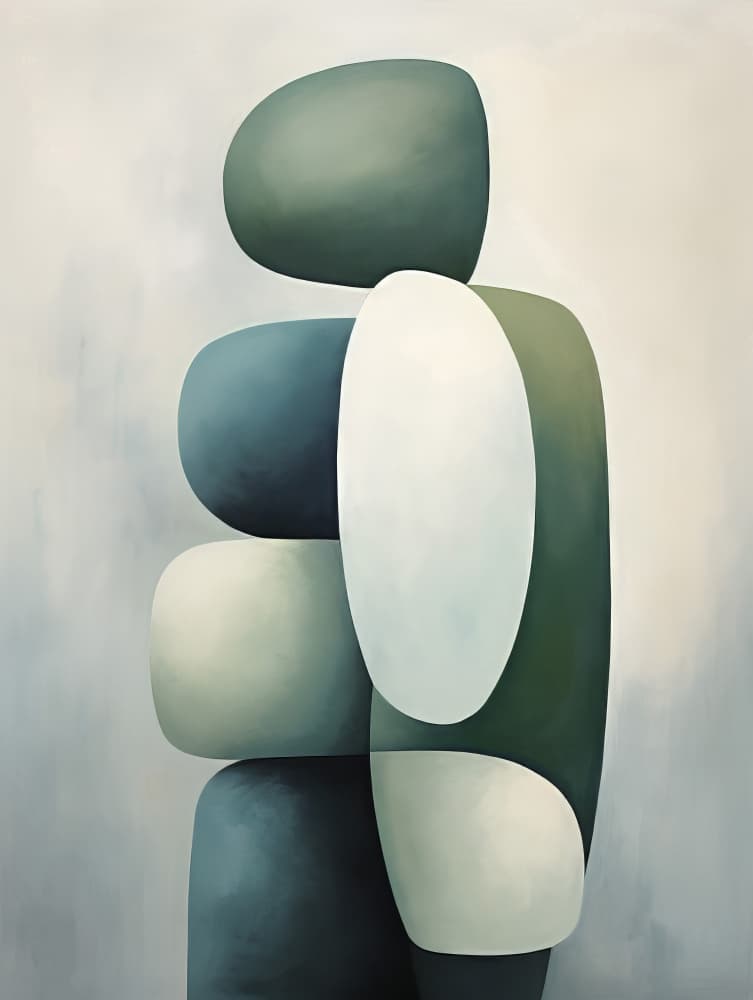 Serene Abstract Shapes by Bilge Paksoylu — canvas wall art