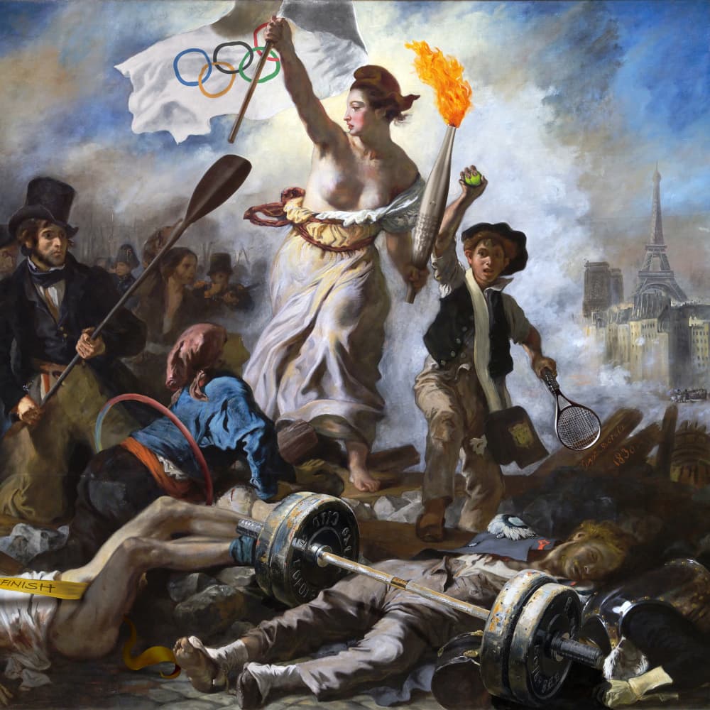 Olympic Liberty Paris Uprising by Artem Pozdniakov — canvas wall art