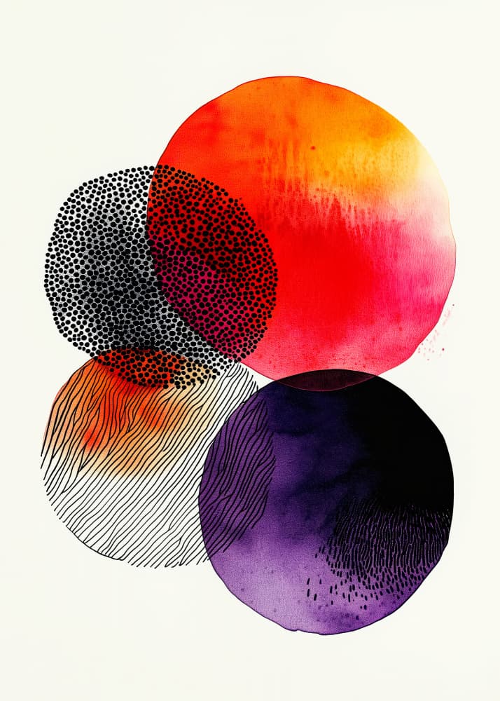 Vibrant Abstract Circles by Justyna Jaszke — canvas wall art