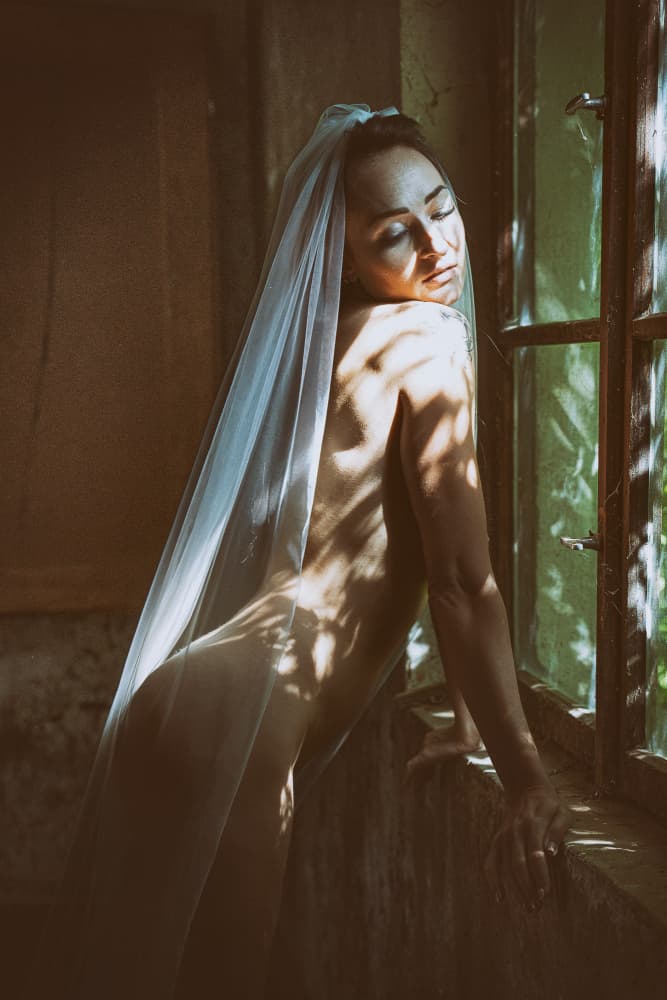 Veiled Woman in Sunlight by Christian Kurz — canvas wall art