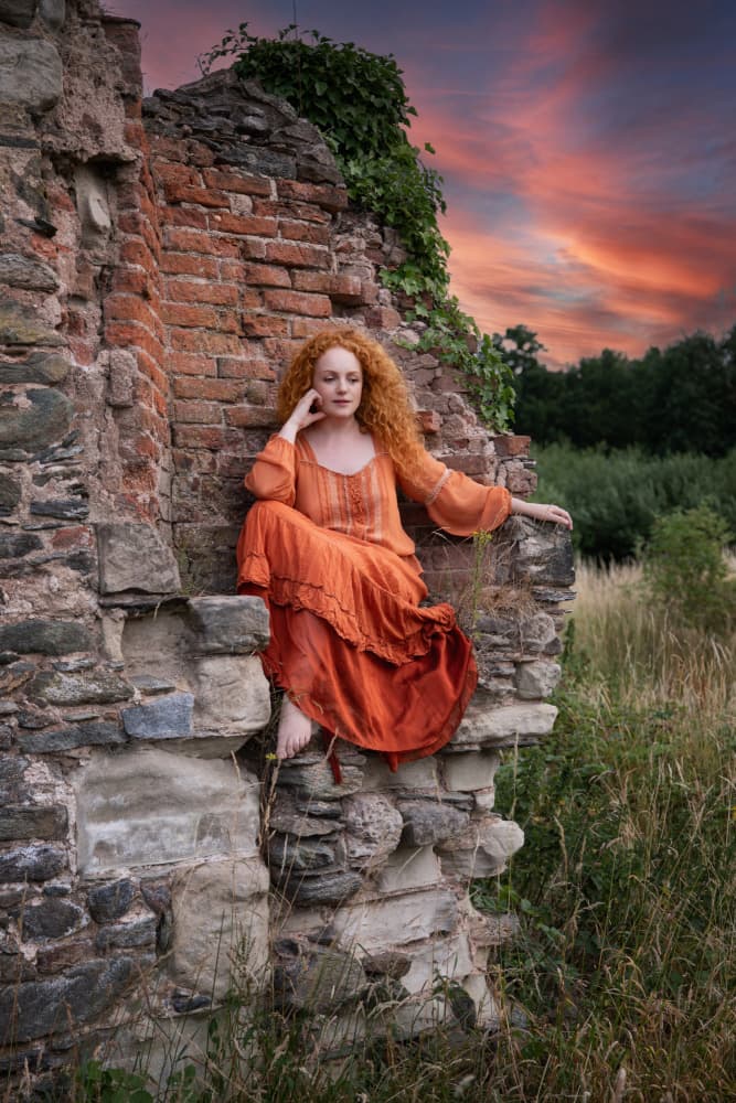 Redhead Sunset Ruins by Jan Slotboom — canvas wall art
