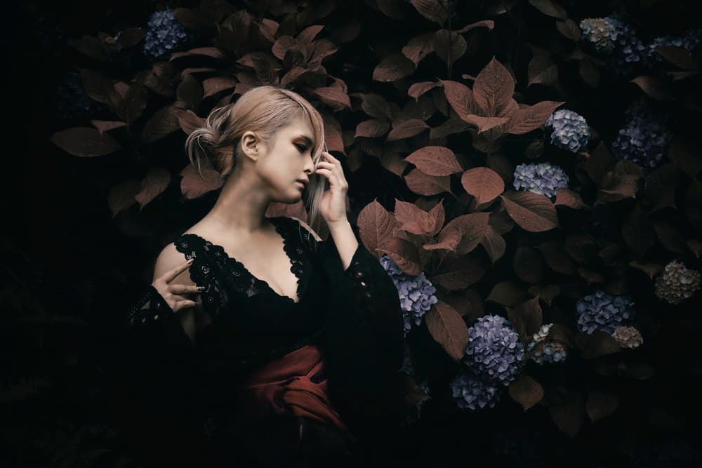 Mysterious Floral Portrait by KOIKI — canvas wall art