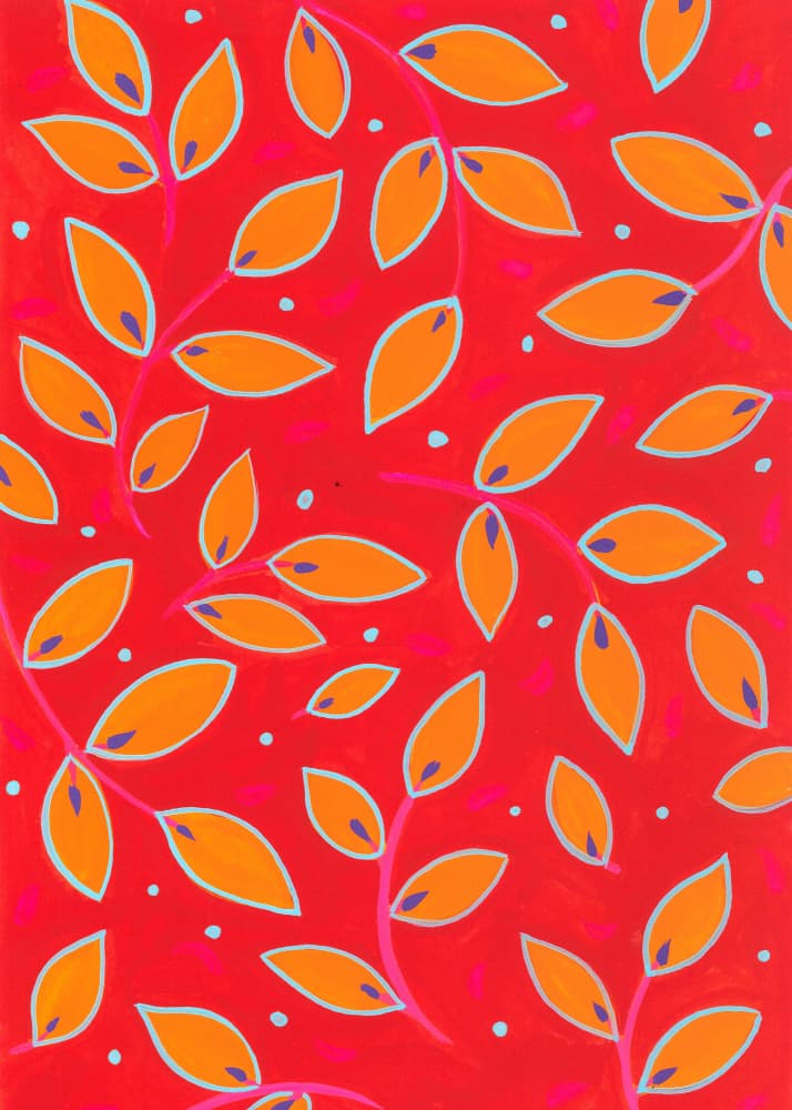 Orange Leaf Pattern by Isabelle Brent — canvas wall art
