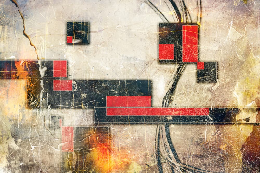 Grungy Geometric Composition by Rafal Kulik — canvas wall art