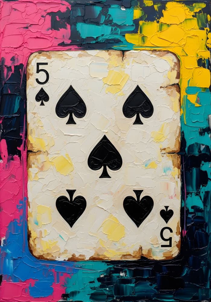 Abstract Five of Spades by HUGO — canvas wall art