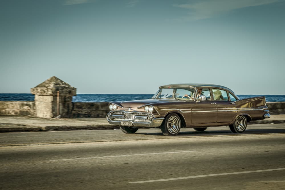 Classic Car Coastal Drive by Dieter Reichelt — canvas wall art