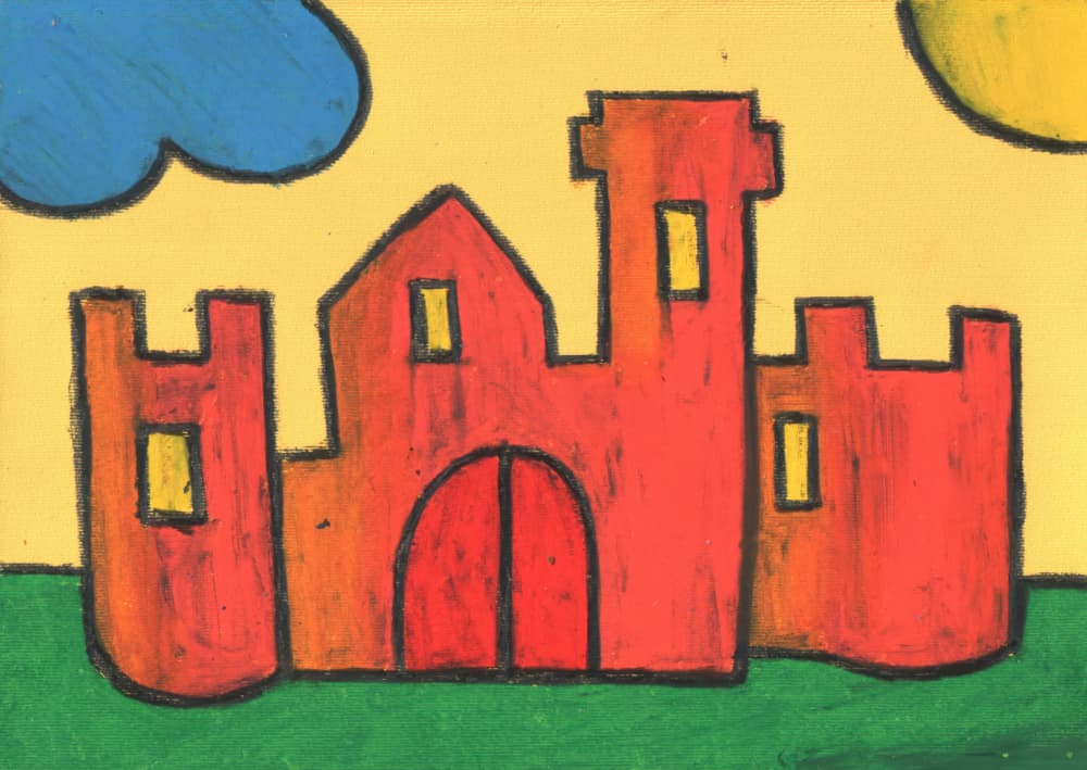 Playful Castle Drawing by Kulik — canvas wall art