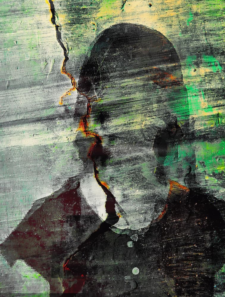 Cracked Green Profile by Dalibor Davidovic — canvas wall art
