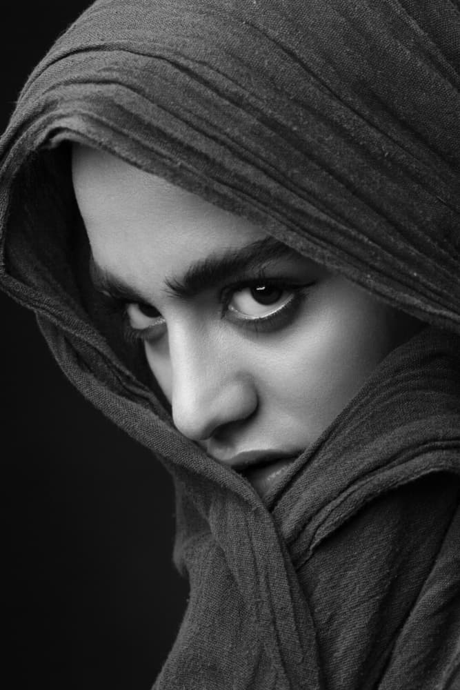 Mysterious Gaze Portrait by Mehdi Mokhtari — canvas wall art
