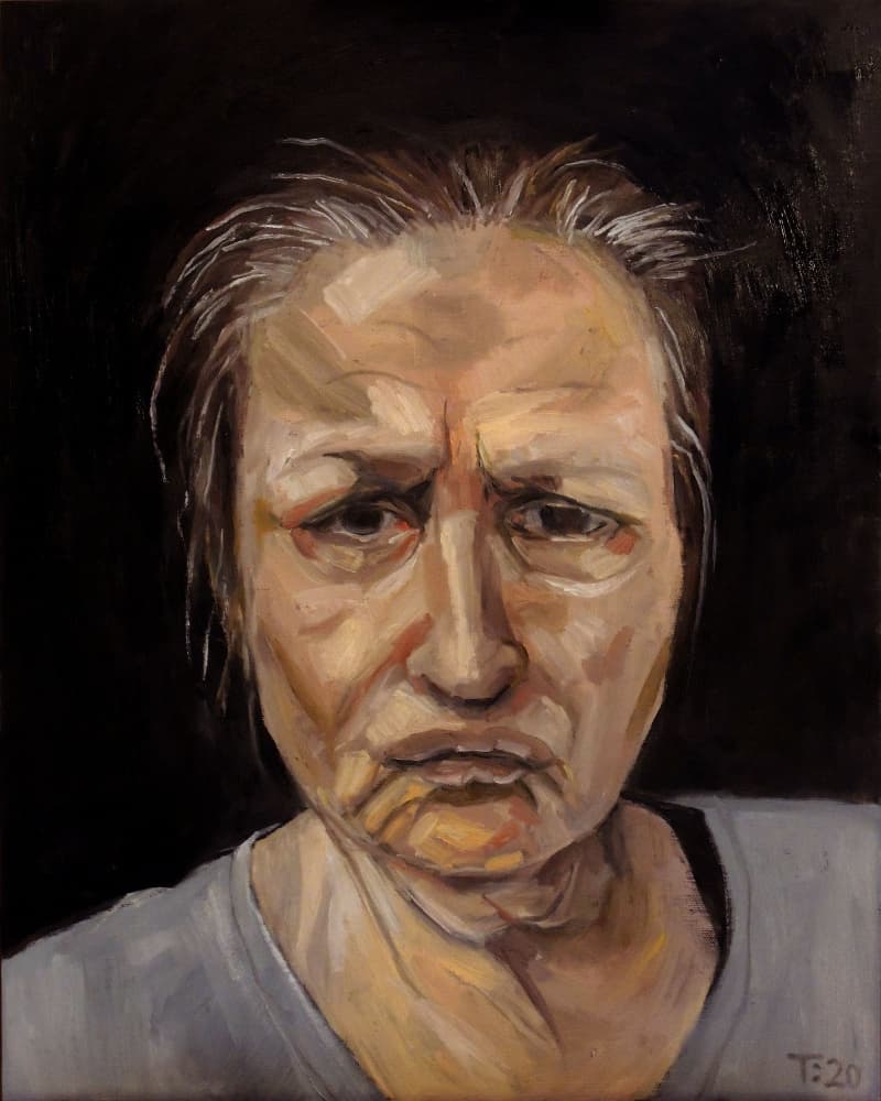 Pensive Woman Portrait by Tore Bahnson — canvas wall art