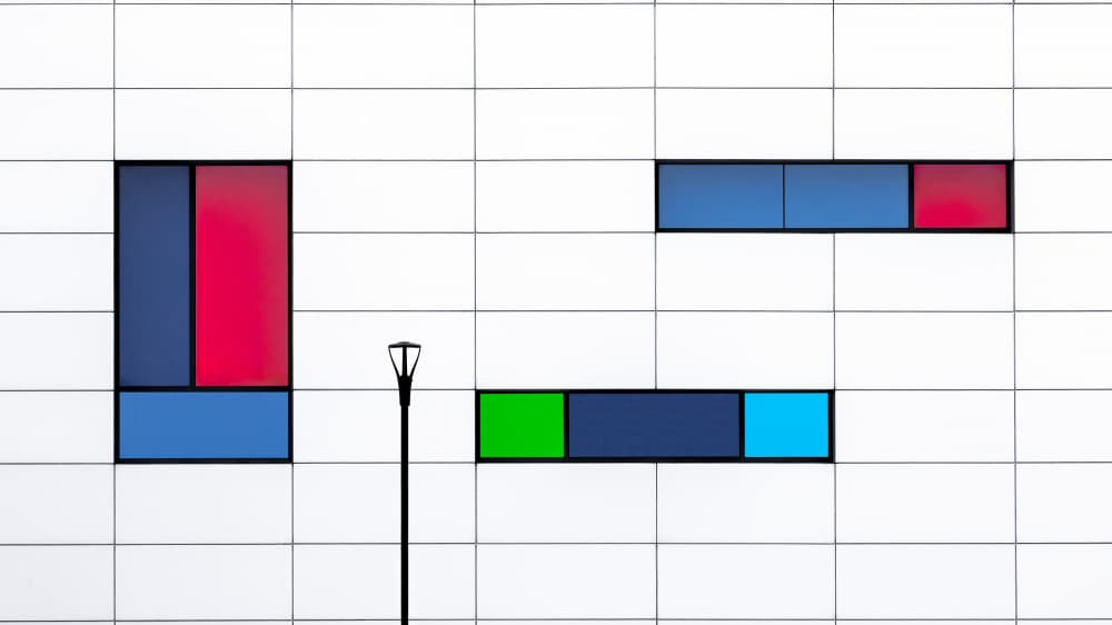 Colorful Geometric Blocks by Steven Zhou — canvas wall art