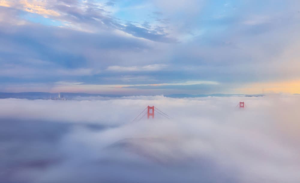 Golden Gate Above Clouds by ANNA AN — canvas wall art