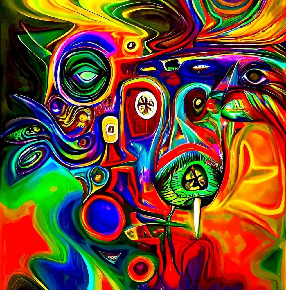 Psychedelic Color Flow by mnemonixART — canvas wall art