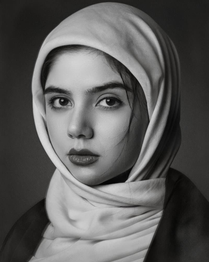 Monochrome Woman by Amir Heydari — canvas wall art