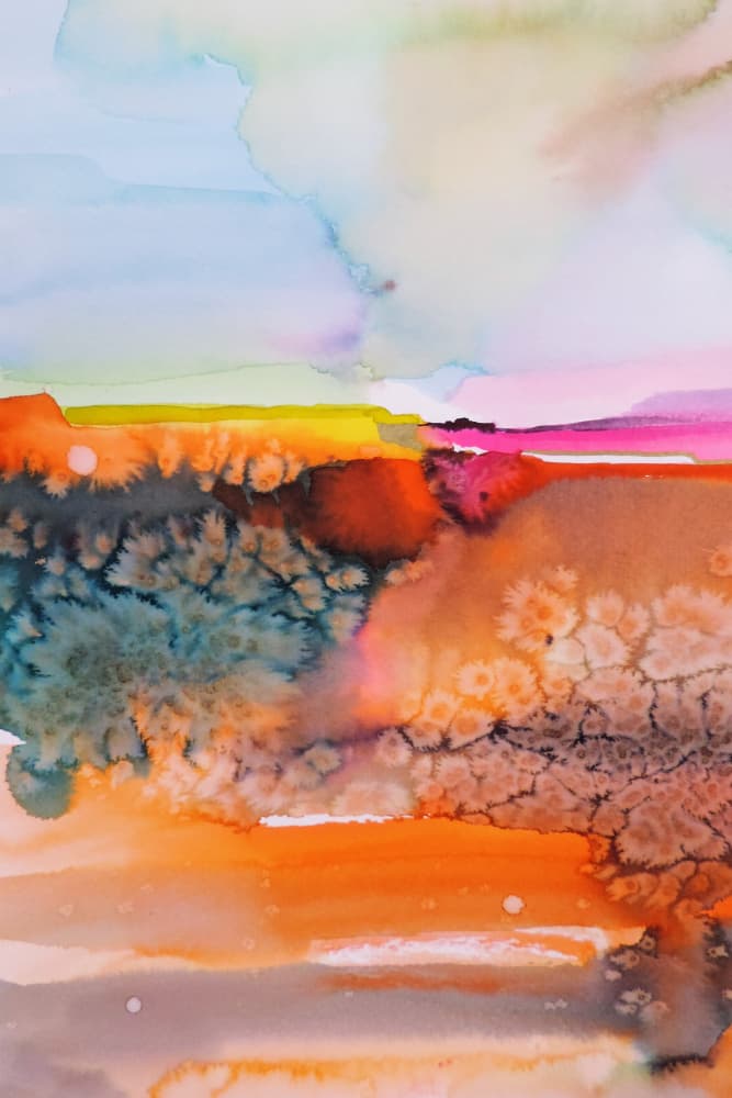 Colorful Fluid Landscape by Sylvie Demers — canvas wall art