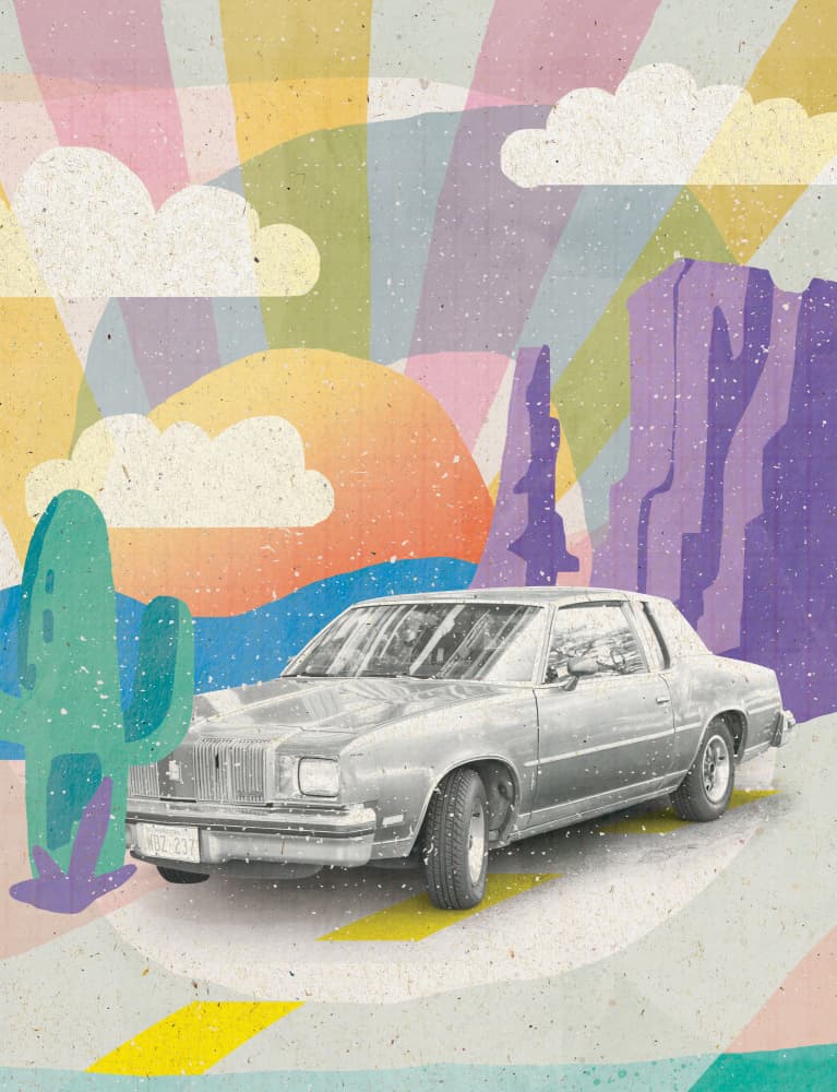 Retro Desert Drive by Aylin Demir — canvas wall art