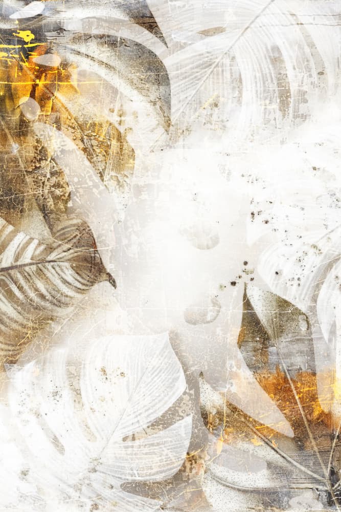 Distressed Golden Foliage by Rafal Kulik — canvas wall art