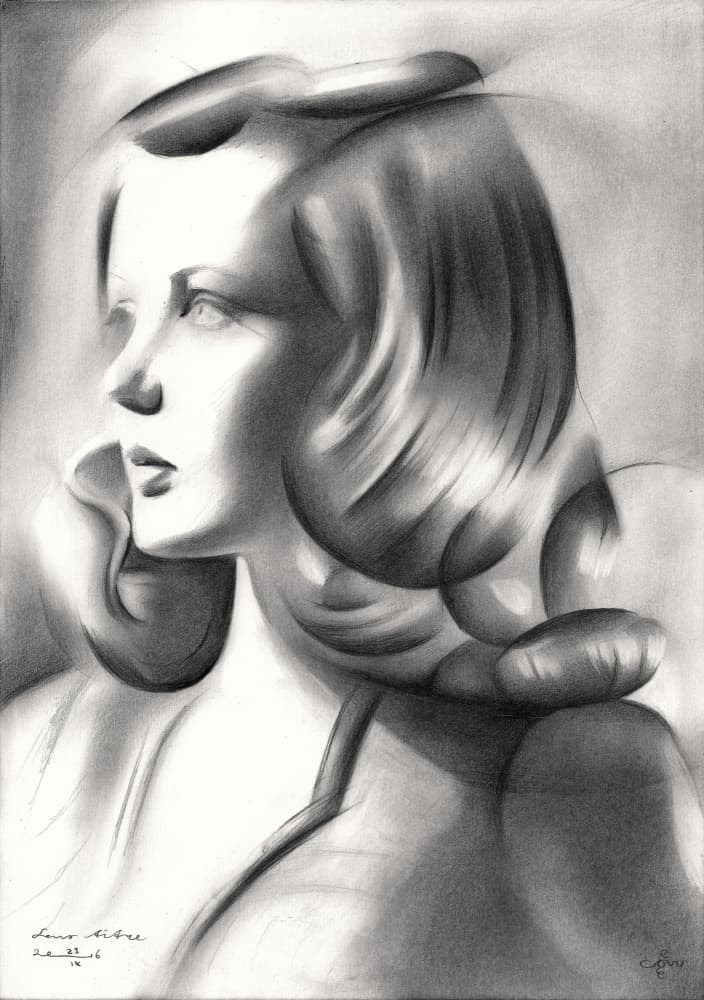 Classic Woman Profile by Corné Akkers — canvas wall art