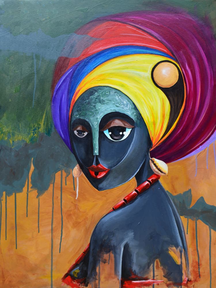 Colorful African Woman by Adetoro Debas — canvas wall art