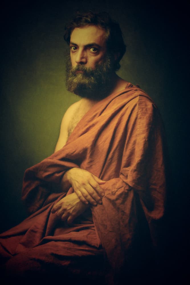 Pensive Bearded Man by Mehdi Mokhtari — canvas wall art