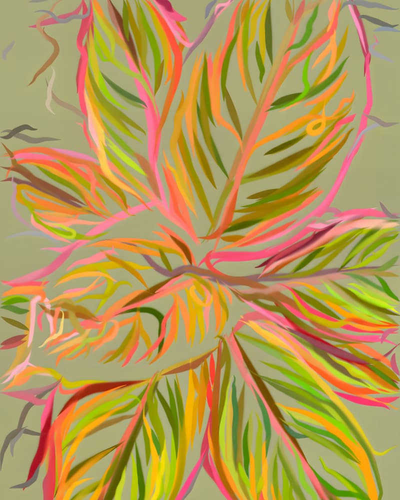 Vibrant Tropical Leaves by Uma Gokhale — canvas wall art
