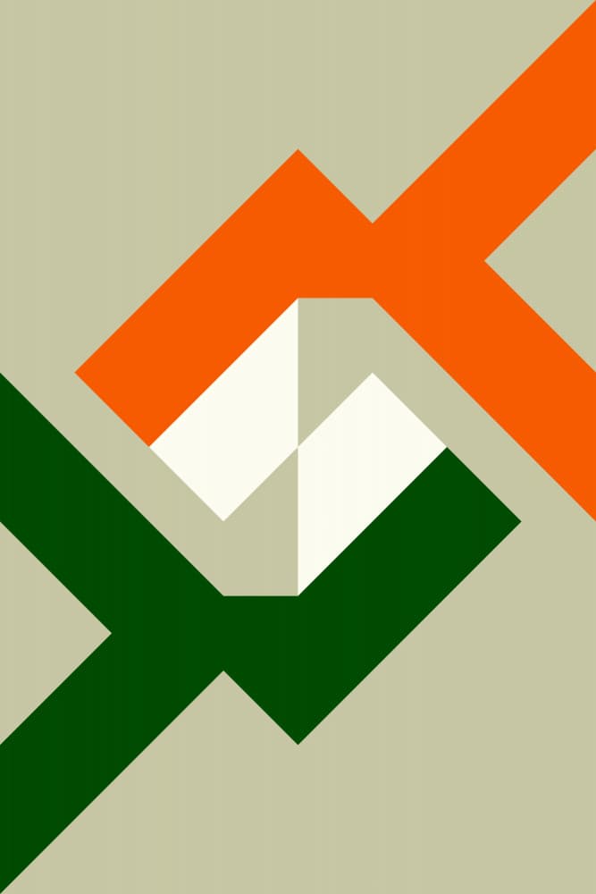 Geometric Indian Flag by Petr Strnad — canvas wall art