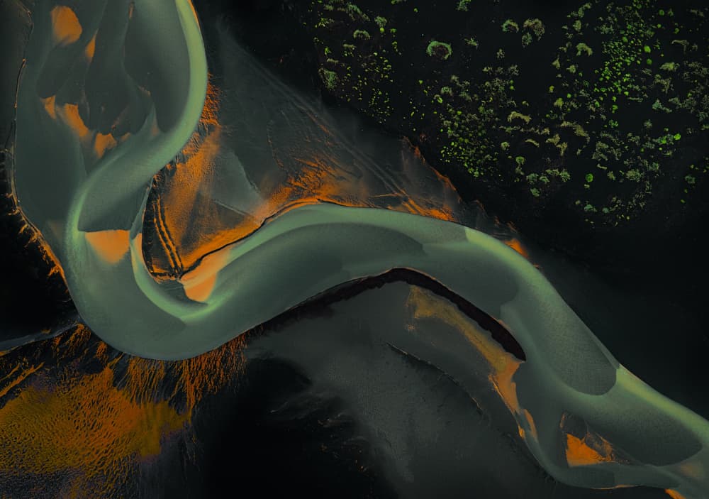 Braided River Landscape by Lydia Jacobs — canvas wall art