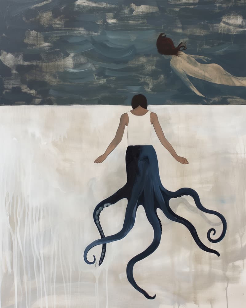 Octopus Woman Dreaming by SHANDU — canvas wall art