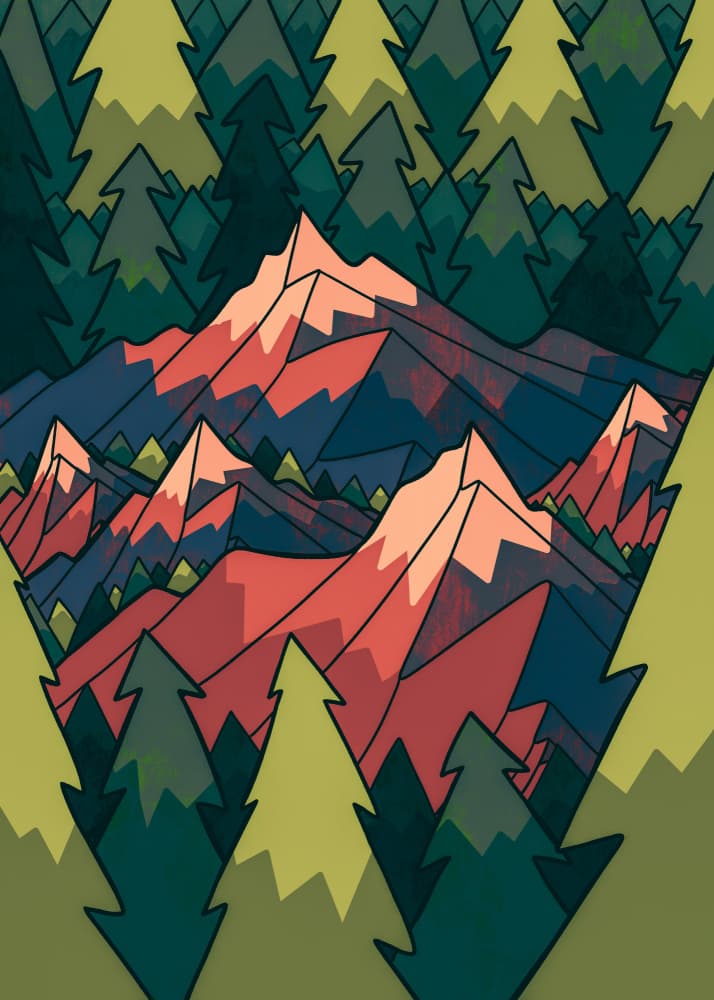 Mountain Forest Peaks by Stephen Wade — canvas wall art
