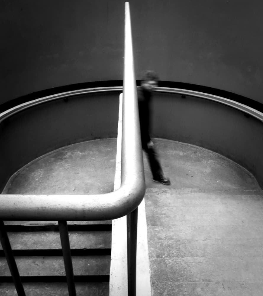 Curved Stairs Motion by Anna Niemiec — canvas wall art