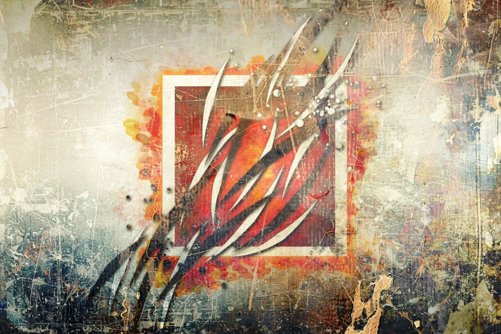 Fiery Abstract Grunge Scratches by Rafal Kulik — canvas wall art