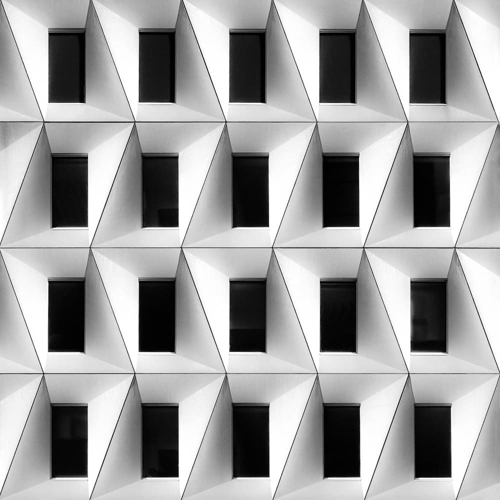 Geometric Window Facade by Luc Vangindertael (laGrange) — canvas wall art