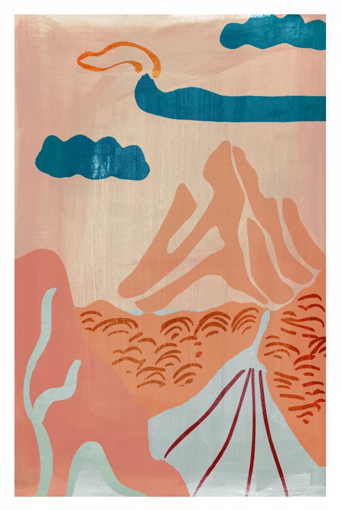 Blush Desert Mountains by casa cartissi — canvas wall art