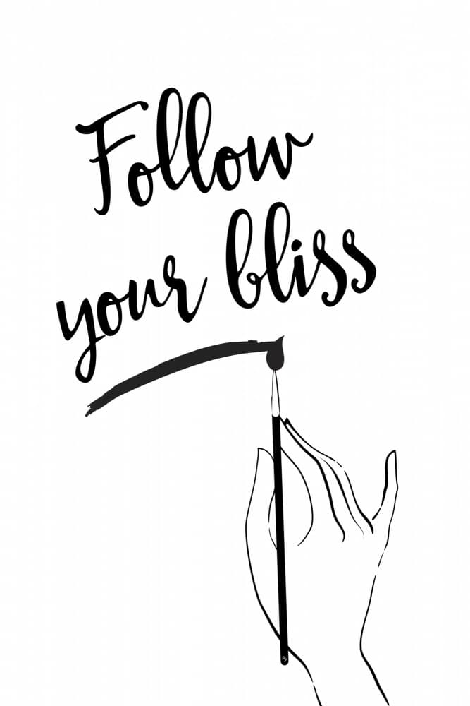 Follow Your Bliss Calligraphy by Martina — canvas wall art